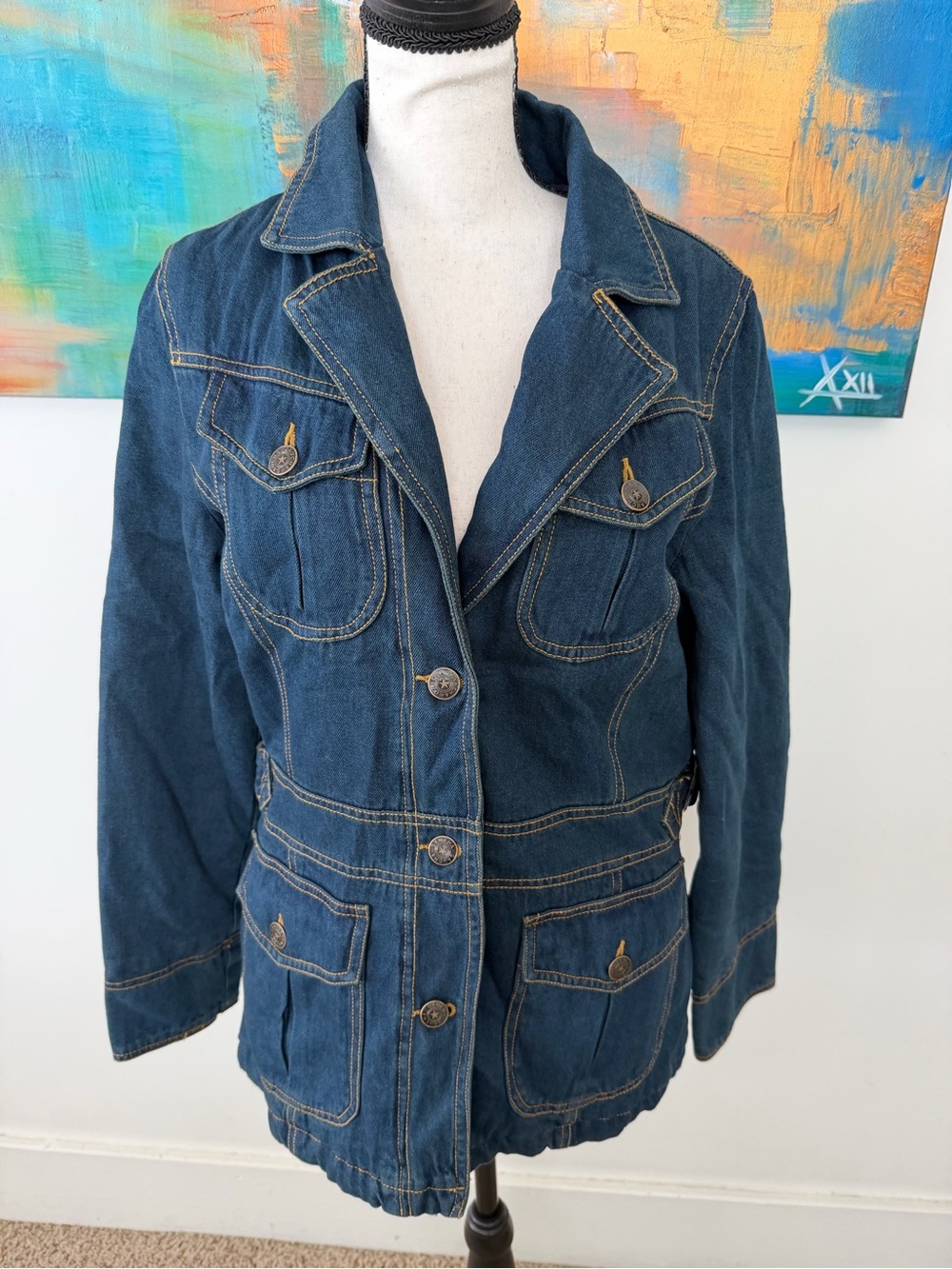 Gaucha 90s Y2K NWT Cotton Denim Quilted Lining Jacket M